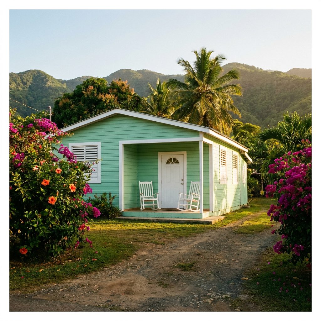 Casa rural bien cuidada en Puerto Rico
