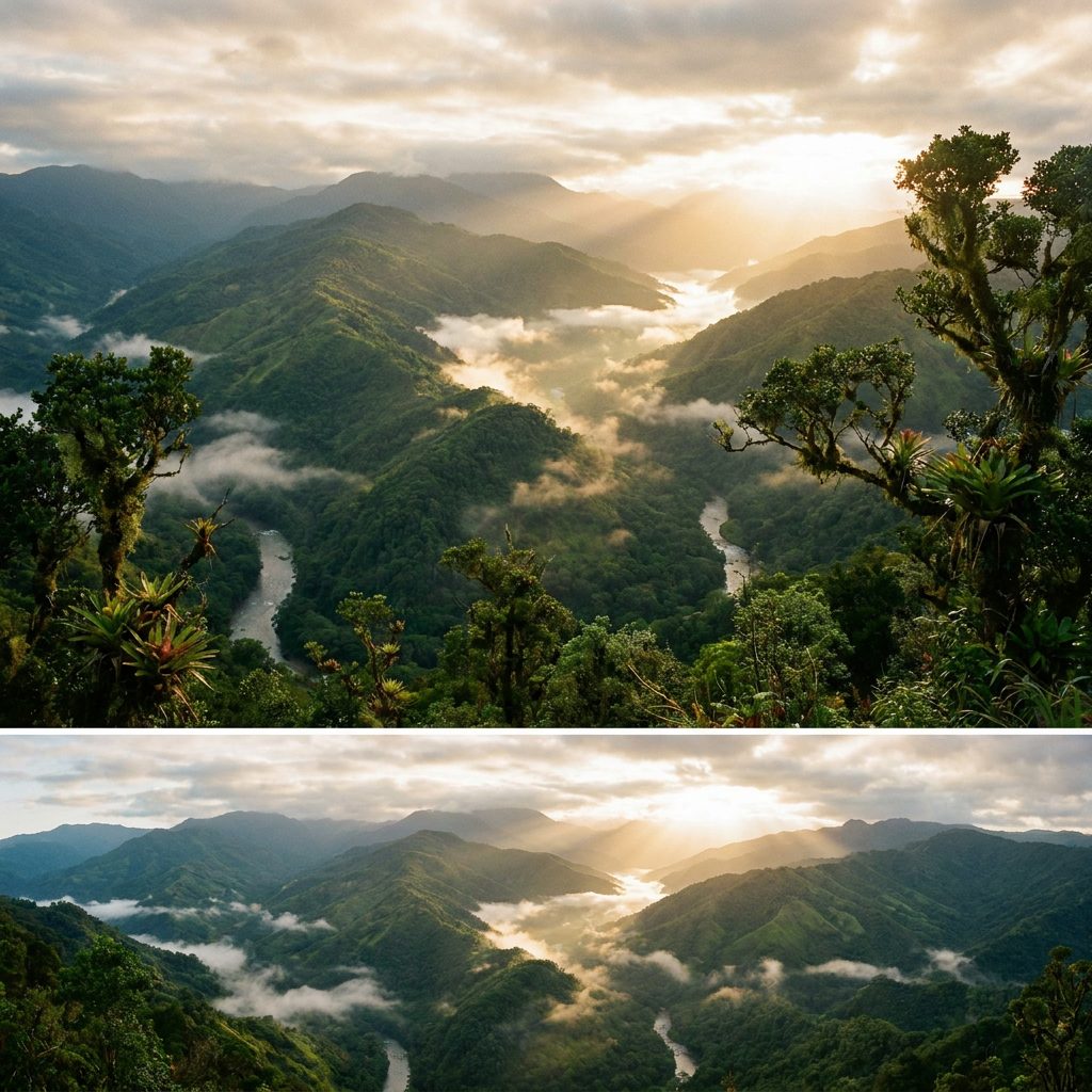 Montañas verdes de la cordillera central de Puerto Rico